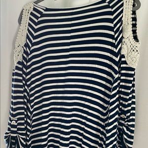 Crocheted cold shoulder tunic